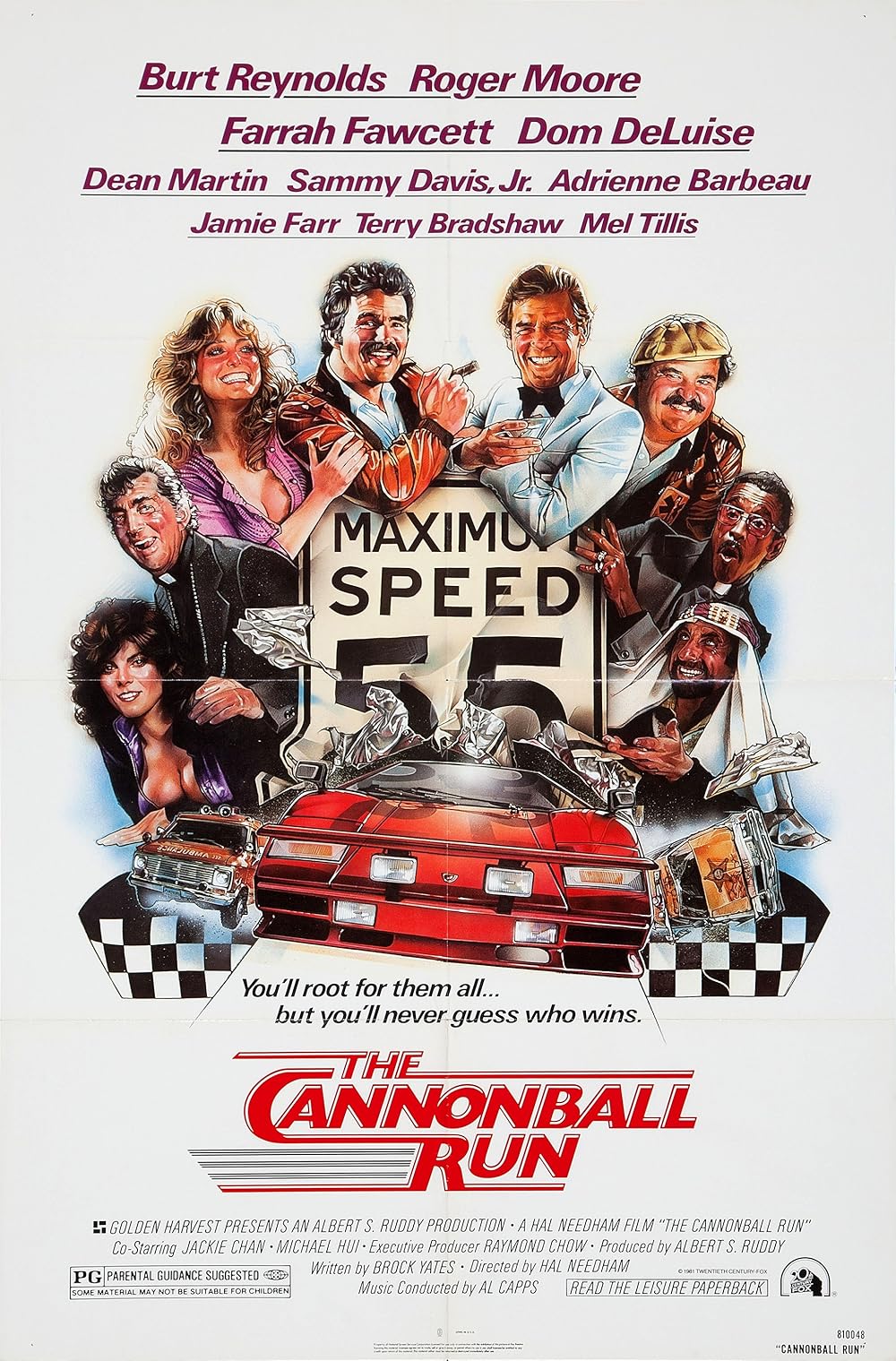 A movie poster for the movie Cannonball Run.